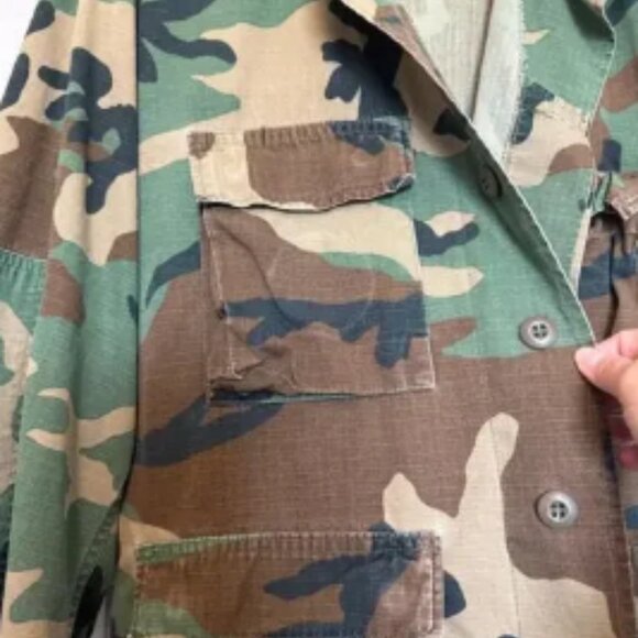 US Army Combat Woodland Camouflage Field Jacket Coat vintage medium regular - Picture 4 of 6